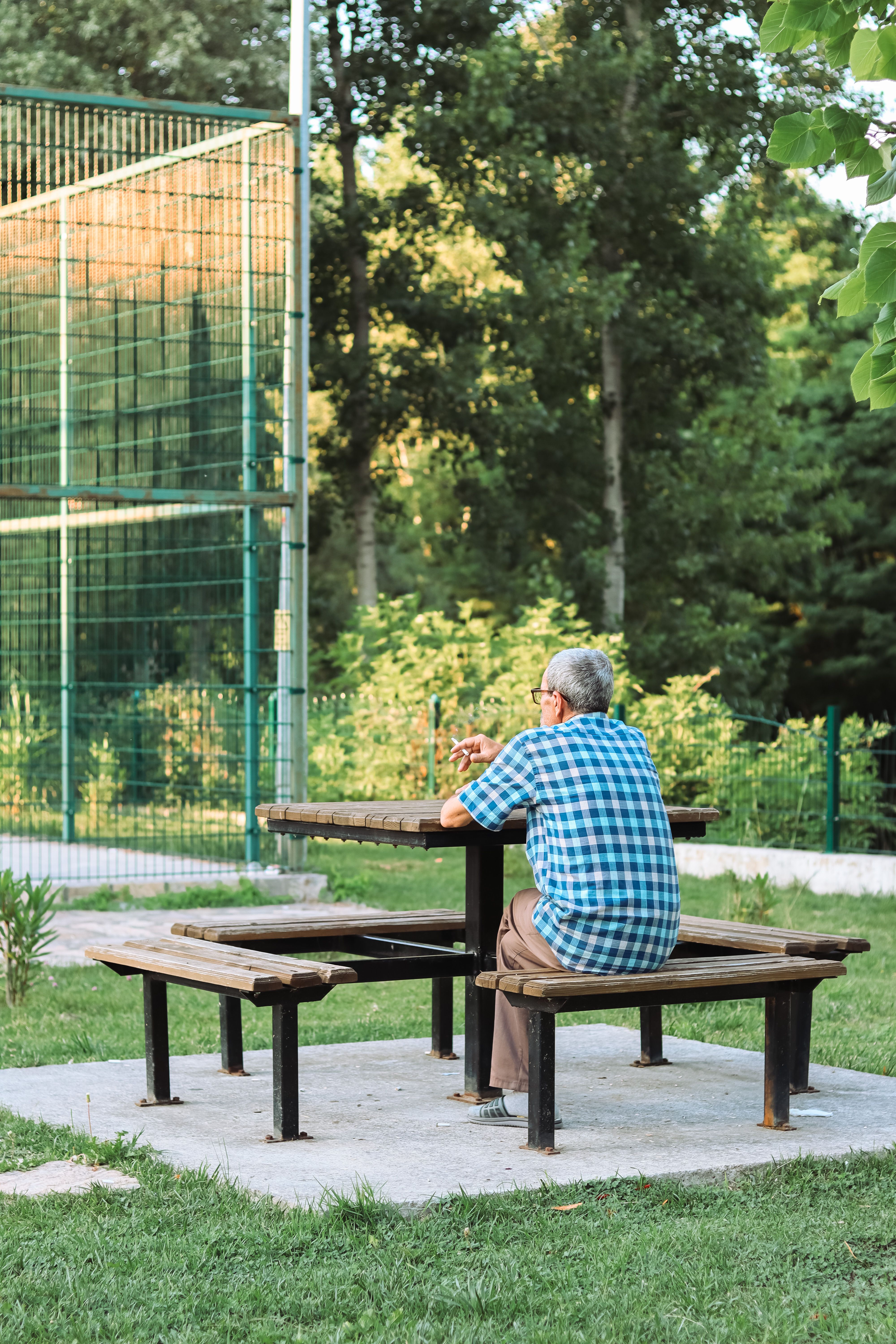 A Man Sitting alone on a Bench in a Park · Free Stock Photo