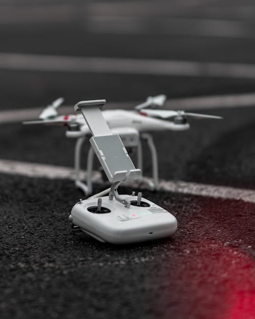 Selektive Fokusfotografie Der Quadcopter Fernbedienung