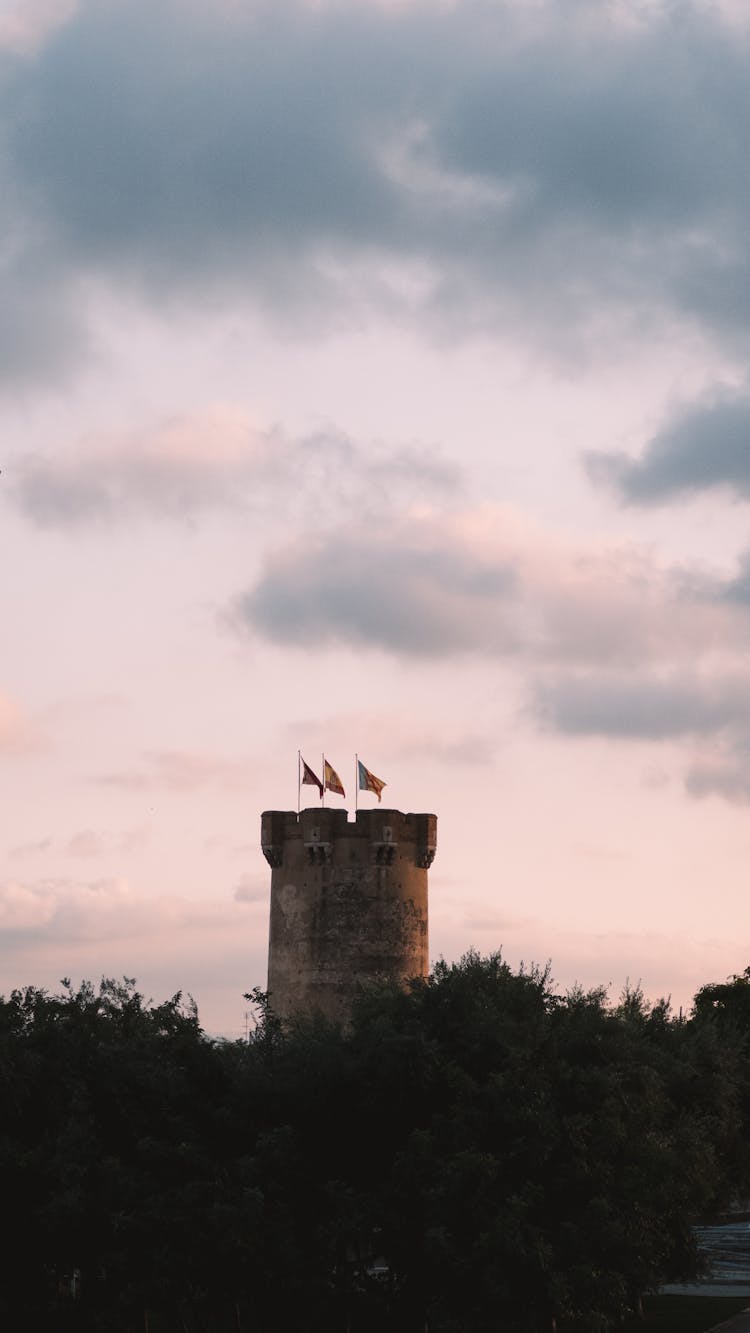 Clouds Over Medieval Tower