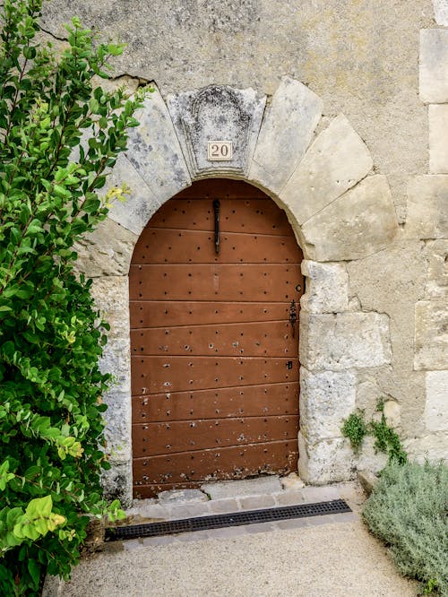 Old Wooden Door to Stone House