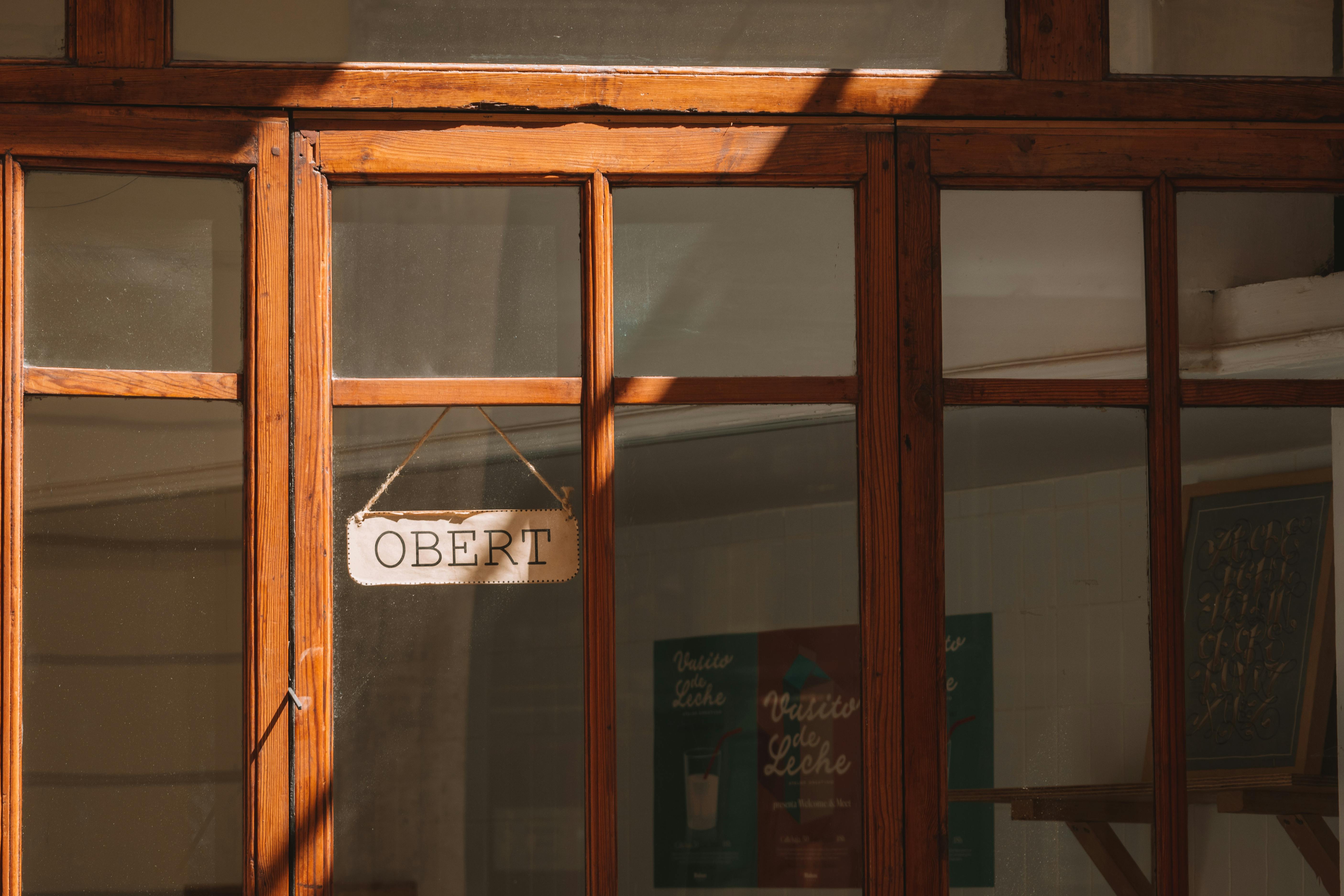 glass doorway in sunlight