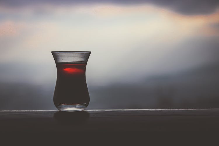 Close-Up Photo Of Filled Turkish Tea Glass