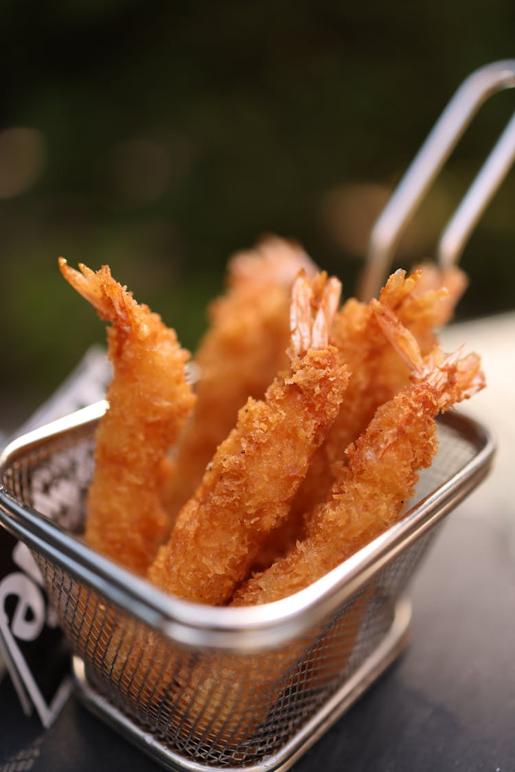 Fried Shrimps In A Basket