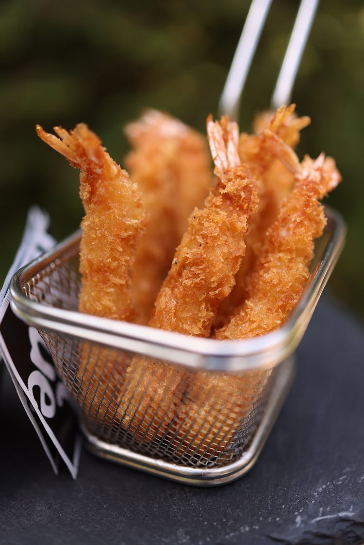 Fried Shrimps In A Basket