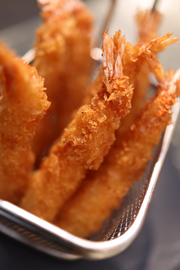 Fried Shrimps In A Basket