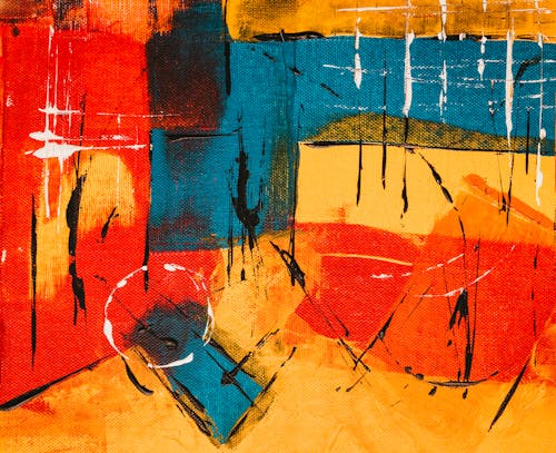 Rote, Blaue Und Gelbe Abstrakte Malerei