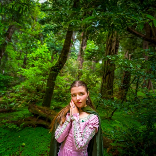 Moody Picture of Fantasy Princess in the Woods