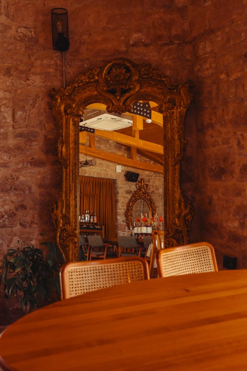 Antique Mirror by Wall