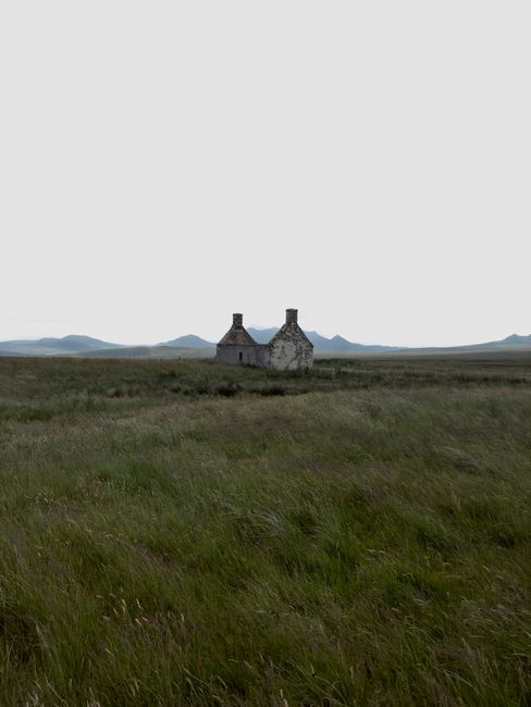 Explore an abandoned cottage in the vast grassland of the Scottish Highlands.