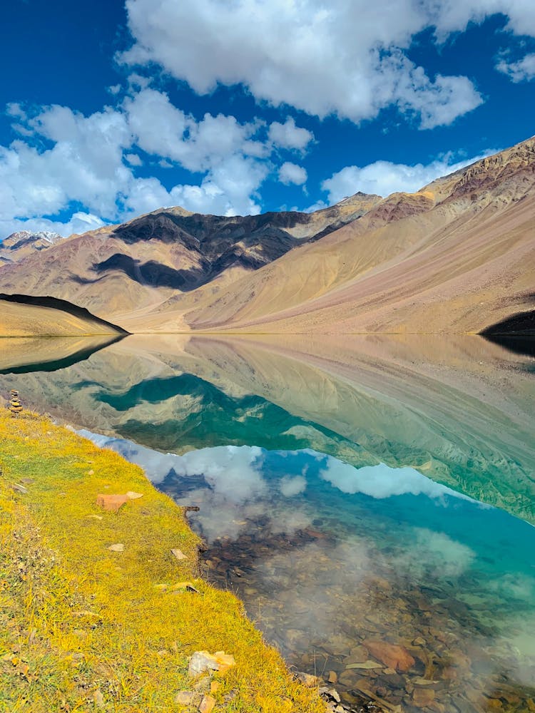 Mountain Range Reflecting In The Chandra Lake