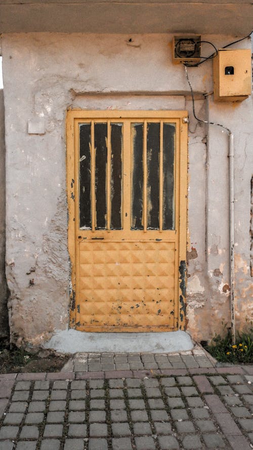 Yellow, Vintage Door in Building