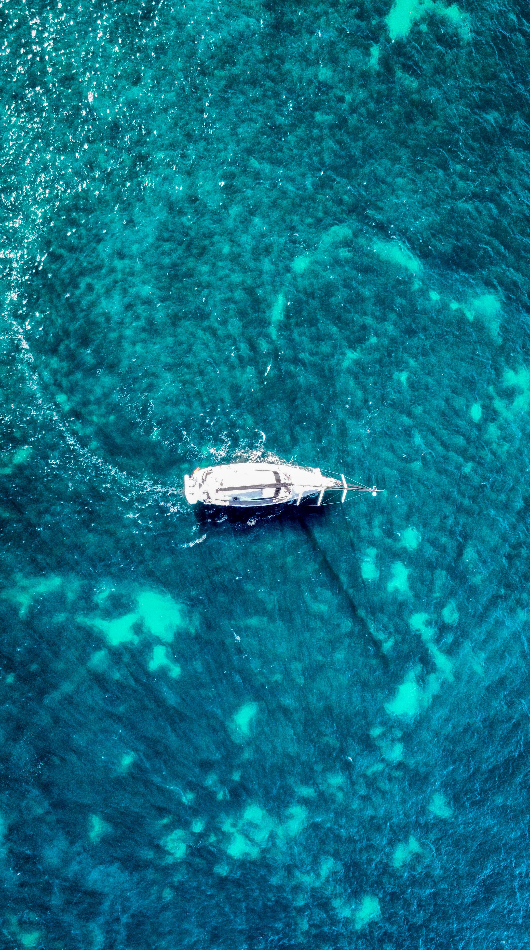 Aerial View of a Boat on Sea · Free Stock Photo