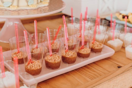 Free Sweet Snack with Chocolate on Tray Stock Photo