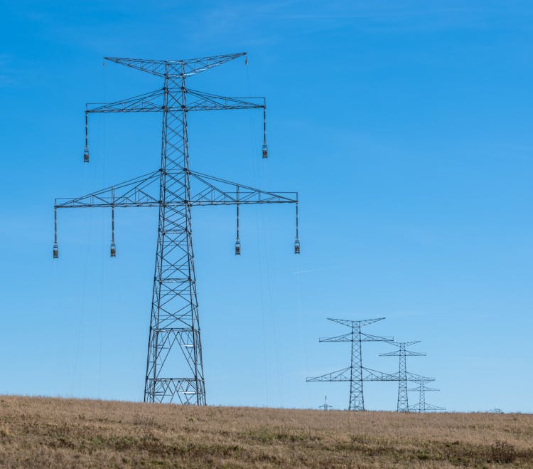 Electricity Pylons In Countryside