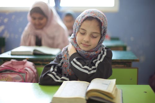 Schoolgirls in Classroom