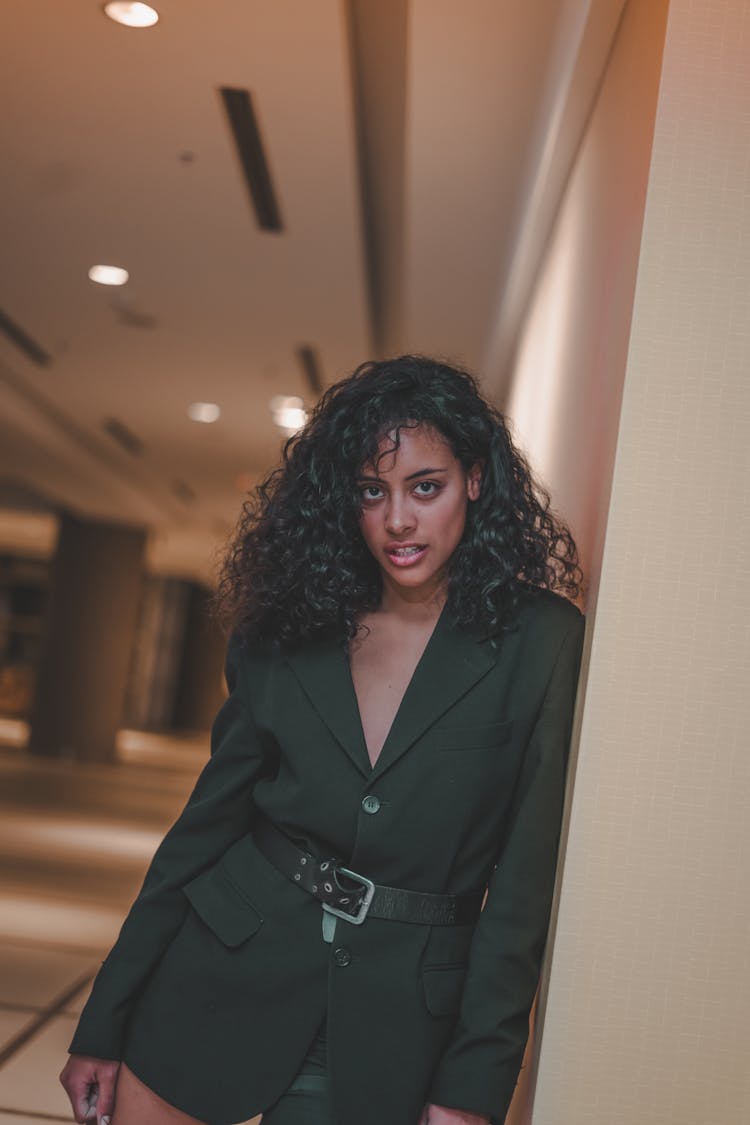 Woman In A Blazer In A Hotel