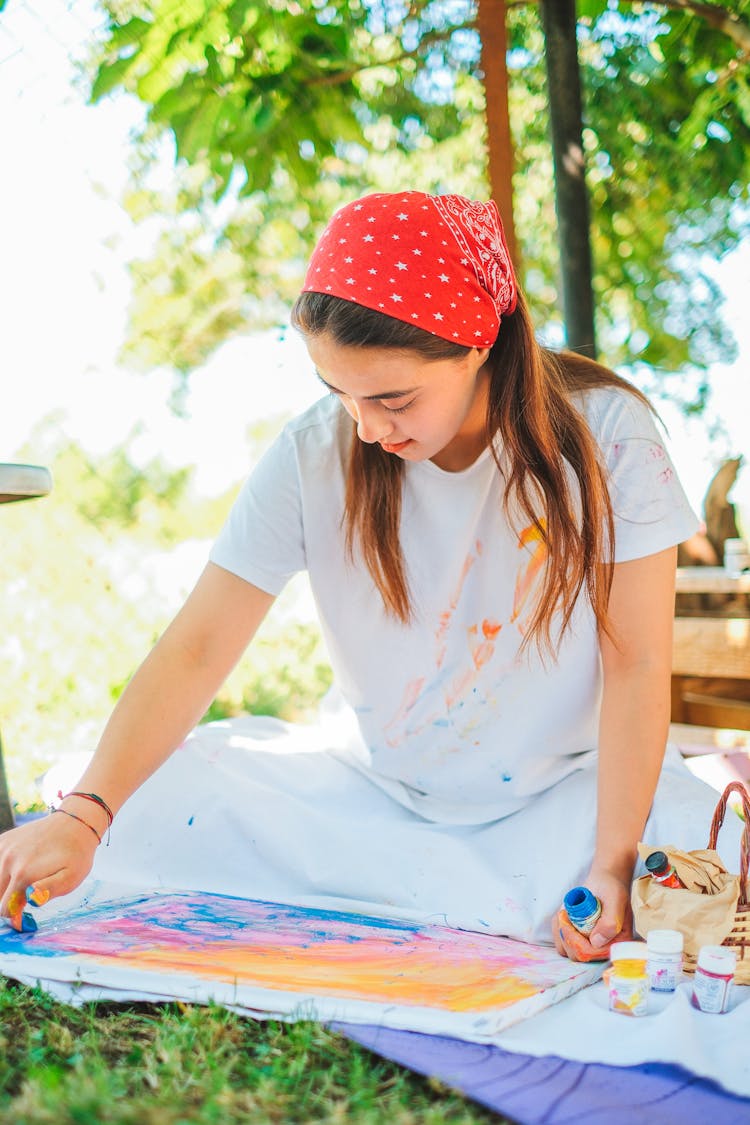 Artist Painting With Hands