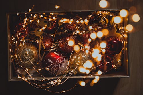 Free String Lights and Baubles Stock Photo
