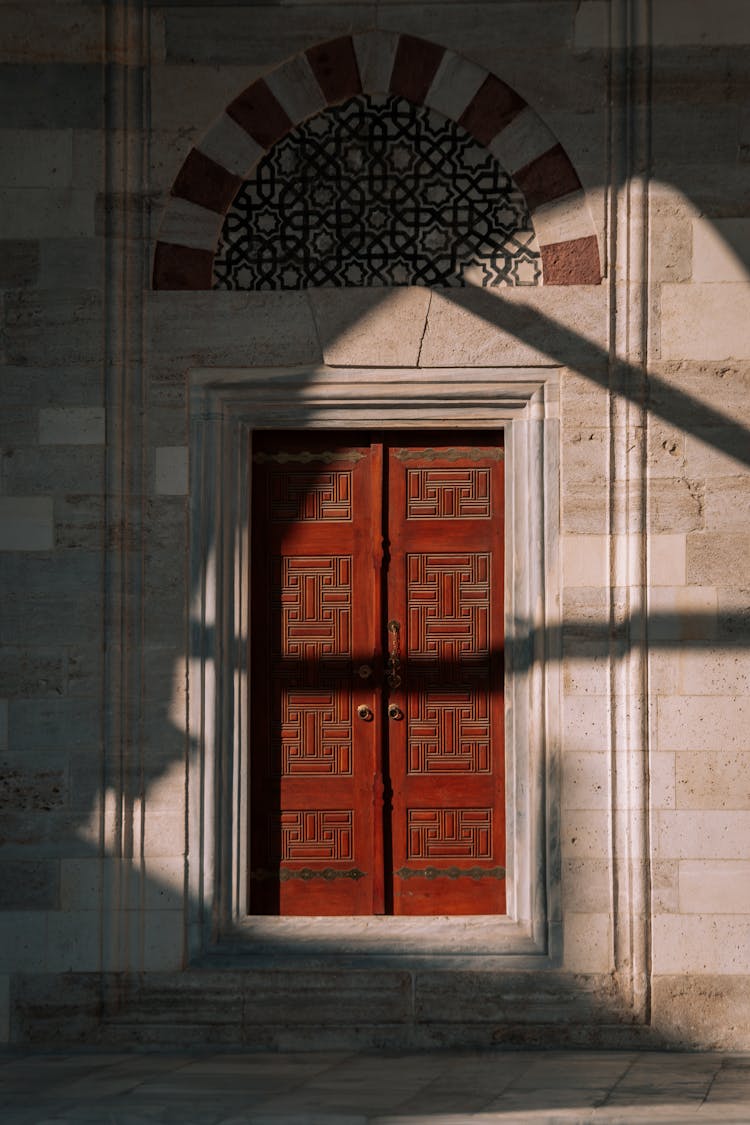 Antique Wooden Door In Ottoman Style 