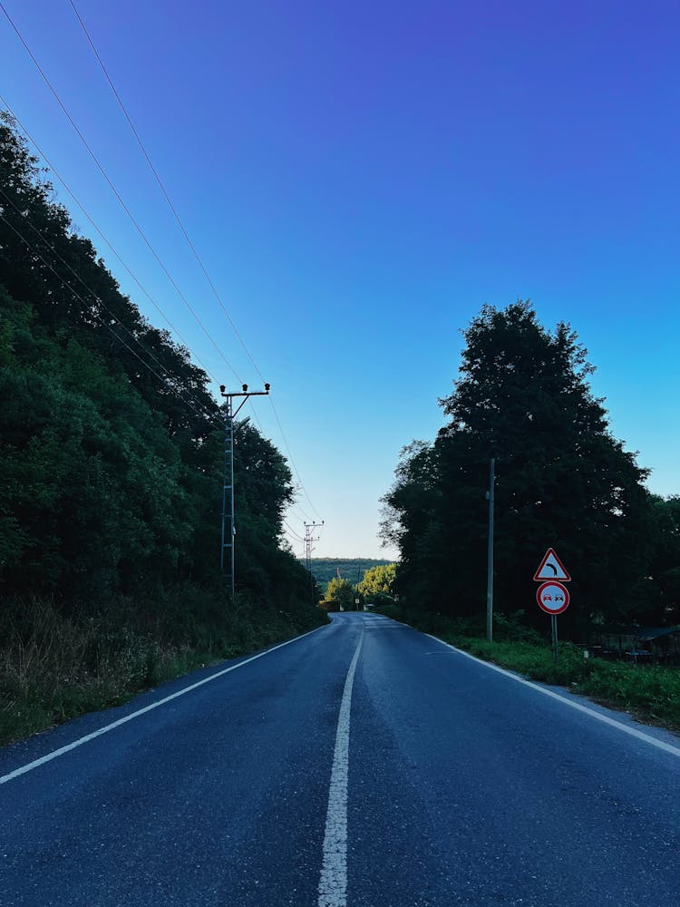 White Straight Line On Road