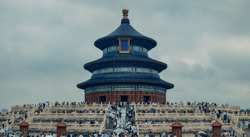 The Temple of Heaven in Beijing under a blue sky