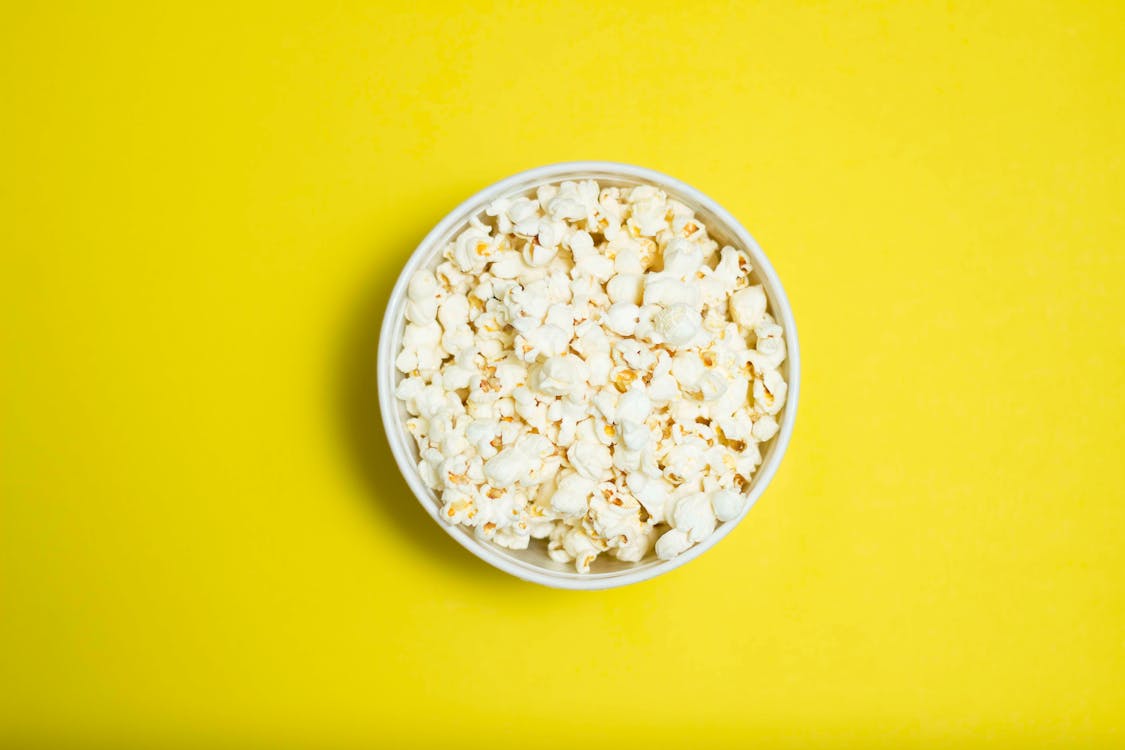 Free Popcorn Serving in White Ceramic Bowl Stock Photo