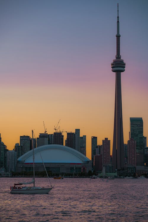 CN Tower in Toronto at Sunset