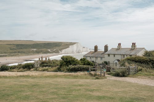 Houses on Coast in Cuckmere Haven in UK