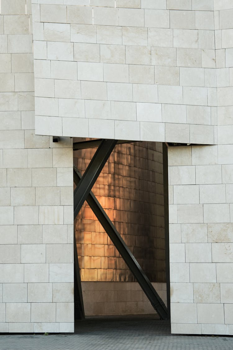 White Wall Over Building Entrance