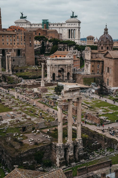 Ruins of Roman Forum of Caesar, Rome, Italy