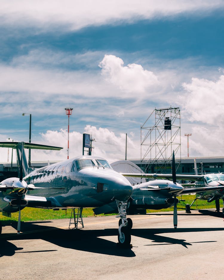 Airplane Standing On Airstrip