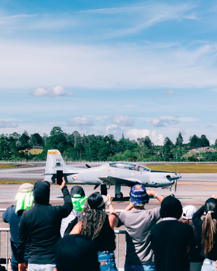 Military Airplane On Airstrip