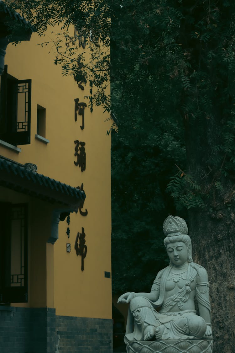 Buddha Statue Next To The Building