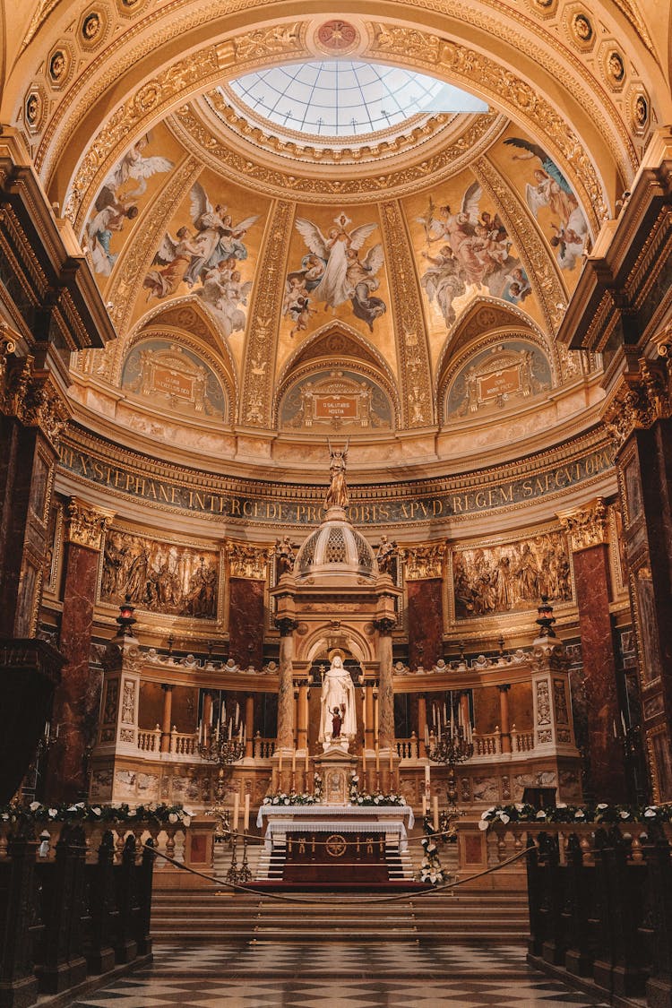 Interior Of Saint Stephen Basilica In Budapest