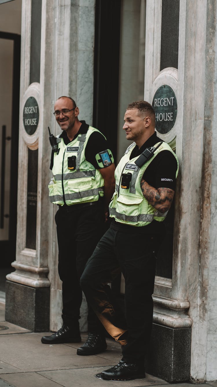 Security Officers Near Building In London