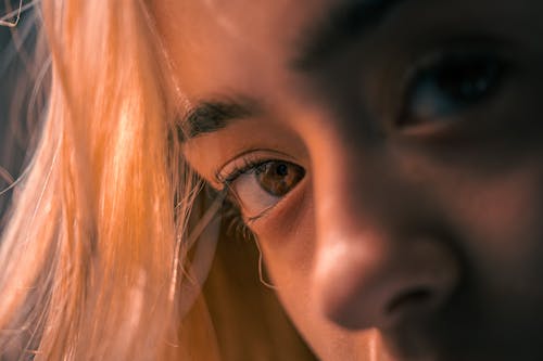 Close up of Blonde Woman Face