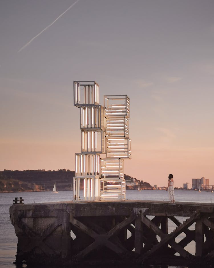 Artistic Installation On Pier In Lisbon