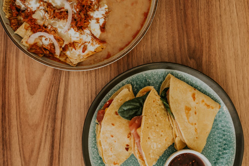 Vegetarian Enchiladas with Spinach and Cheese