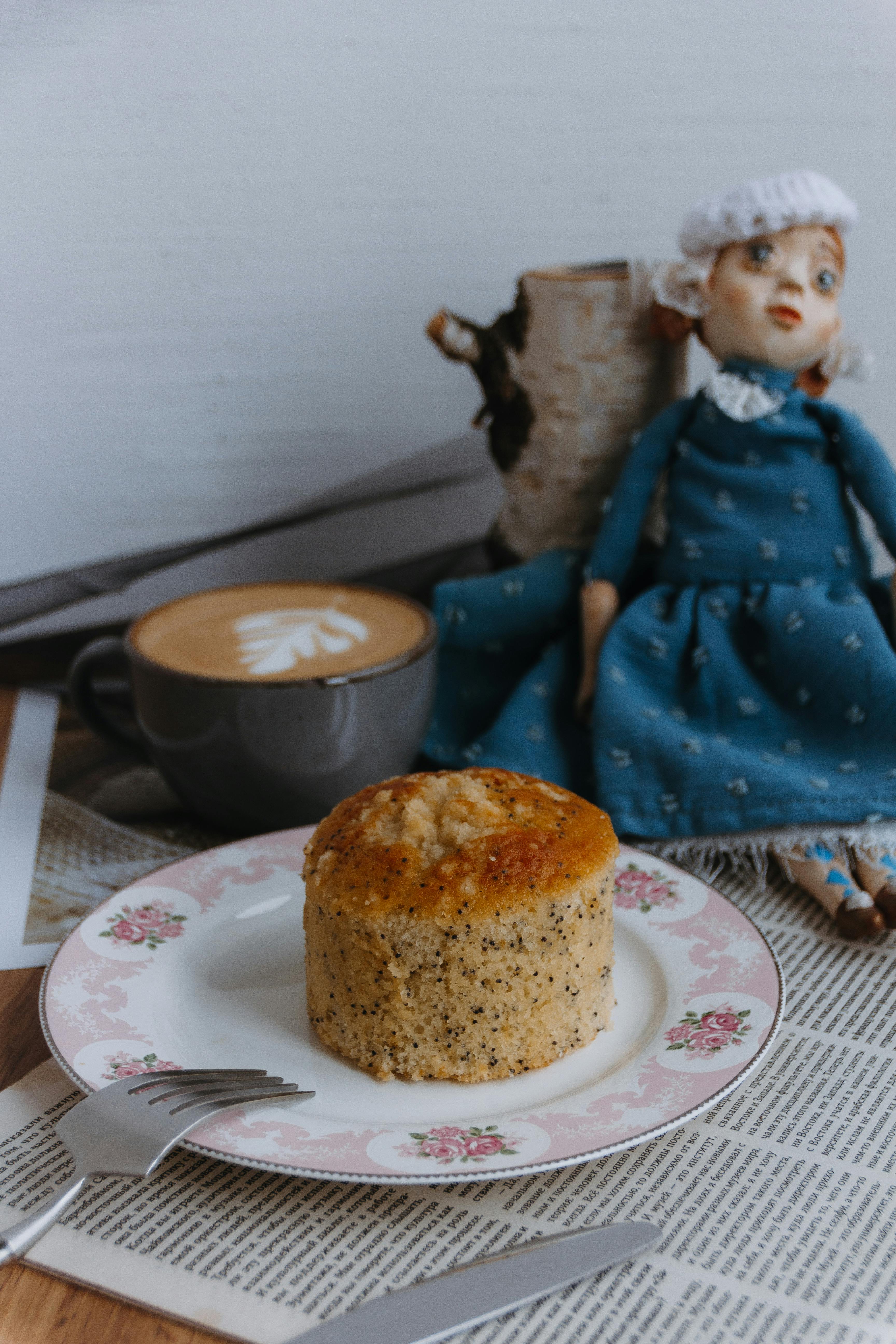 Cake, Coffee And Doll · Free Stock Photo