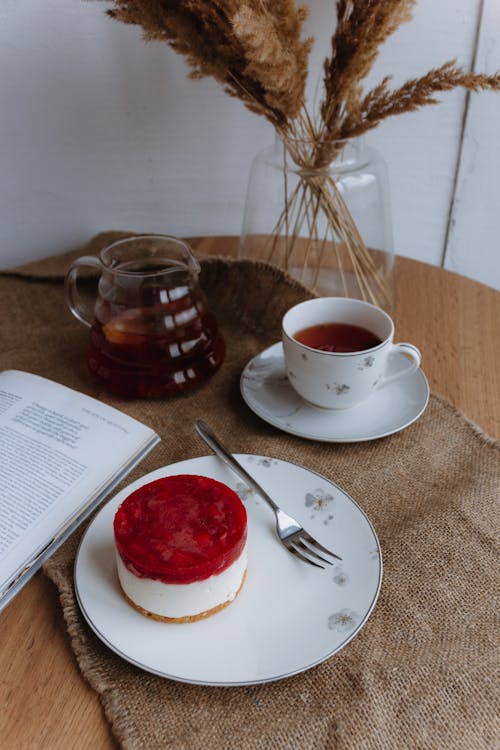 Cake and Tea on Table