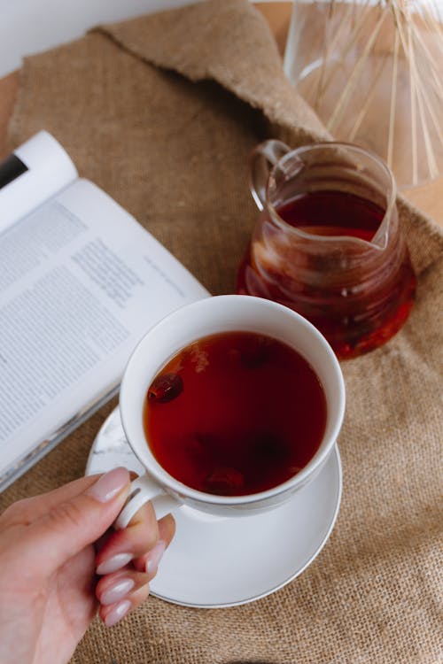 Woman Hand Holding Cup of Tea