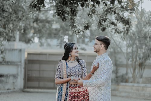 Young Indian Couple in Traditional Clothing 