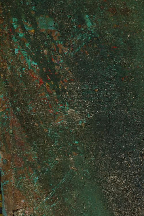 Free Close-up of a rough, textured wall showcasing a vibrant, colorful patina. Stock Photo