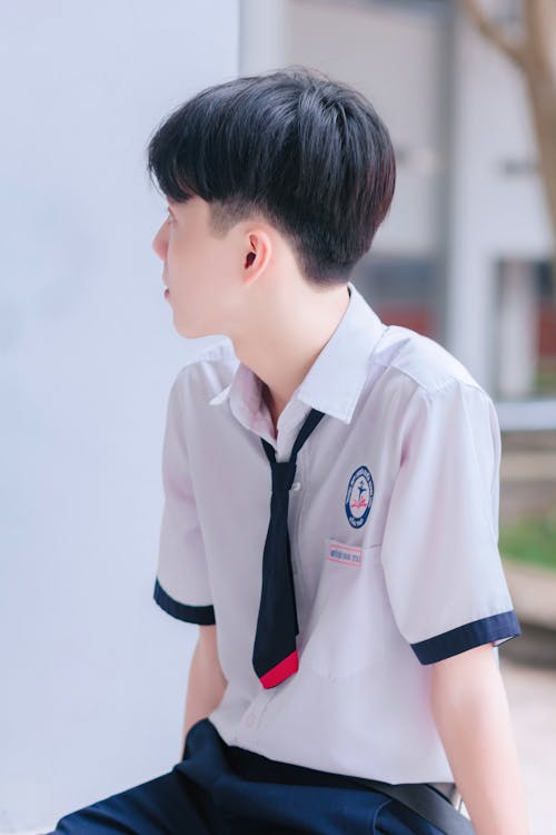 Teenage Boy in School Uniform