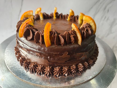 可口的, 巧克力蛋糕, 橙片 的 免费素材图片