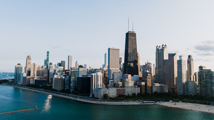 Drone Shot Of Chicago