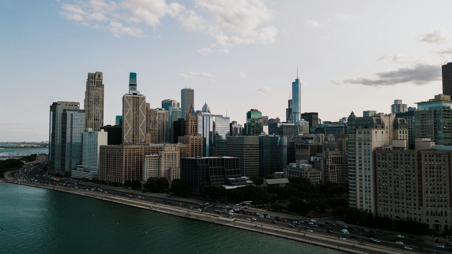 Buildings on Lakeshore in Chicago in USA