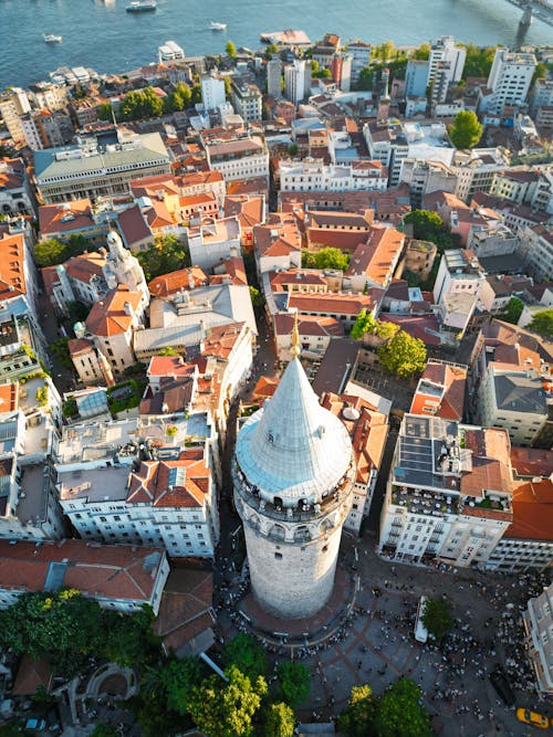 Aerial Photo of the Galata Tower, Istanbul, Turkey