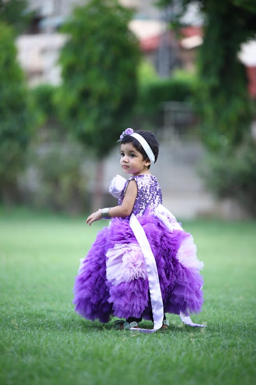 Child Model in Elegant Dress