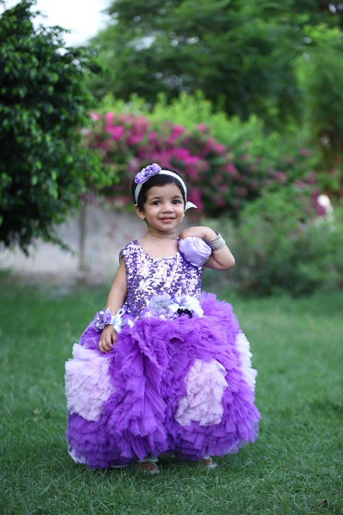 Child Model in Elegant Dress 